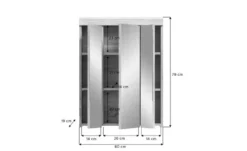 Badezimmerspiegelschrank SCHLOONSEE, Breite 60cm, 3 Spiegeltüren, 9 Fächer, 6 Einlegeböden in verschiedenen Farben erhältlich, Badmöbel, Spiegel, Badschrank, Bad Schloonsee
