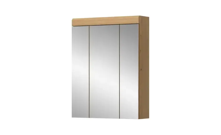 Badezimmerspiegelschrank SCHLOONSEE, Breite 60cm, 3 Spiegeltüren, 9 Fächer, 6 Einlegeböden in verschiedenen Farben erhältlich, Badmöbel, Spiegel, Badschrank, Bad Schloonsee