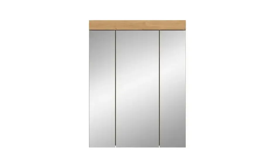 Badezimmerspiegelschrank SCHLOONSEE, Breite 60cm, 3 Spiegeltüren, 9 Fächer, 6 Einlegeböden in verschiedenen Farben erhältlich, Badmöbel, Spiegel, Badschrank, Bad Schloonsee