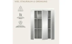 Badezimmerspiegelschrank SCHLOONSEE, Breite 60cm, 3 Spiegeltüren, 9 Fächer, 6 Einlegeböden in verschiedenen Farben erhältlich, Badmöbel, Spiegel, Badschrank, Bad Schloonsee