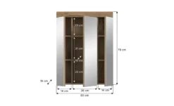 Badezimmerspiegelschrank SCHLOONSEE, Breite 60cm, 3 Spiegeltüren, 9 Fächer, 6 Einlegeböden in verschiedenen Farben erhältlich, Badmöbel, Spiegel, Badschrank, Bad Schloonsee