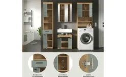 Badmöbel-Set SCHLOONSEE, 4 teilig, bestehend aus: Hochschrank, WBU, Spiegelschrank, Waschmaschinenumbauschrank Schloonsee