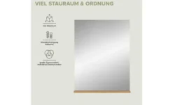 Badspiegel SCHLOONSEE, Breite 60cm, 1 Ablageboden, hochwertiges Spiegelglas in verschiedenen Farben erhältlich, Badmöbel, Spiegel, Badezimmer Schloonsee