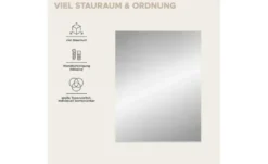 Badspiegel SCHLOONSEE, Breite 60cm, 1 Ablageboden, hochwertiges Spiegelglas in verschiedenen Farben erhältlich, Badmöbel, Spiegel, Badezimmer Schloonsee