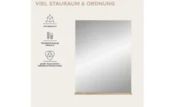Badspiegel SCHLOONSEE, Breite 60cm, 1 Ablageboden, hochwertiges Spiegelglas in verschiedenen Farben erhältlich, Badmöbel, Spiegel, Badezimmer Schloonsee