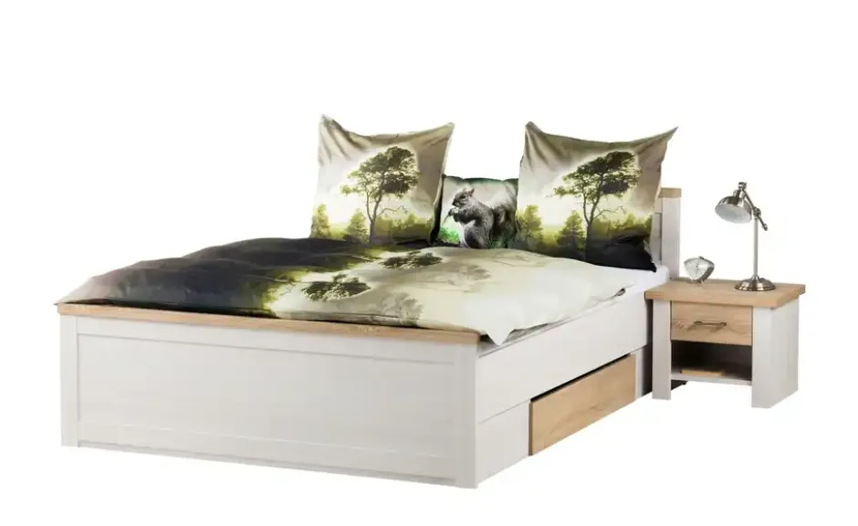 Bett mit 2 Nachtkommoden Luca