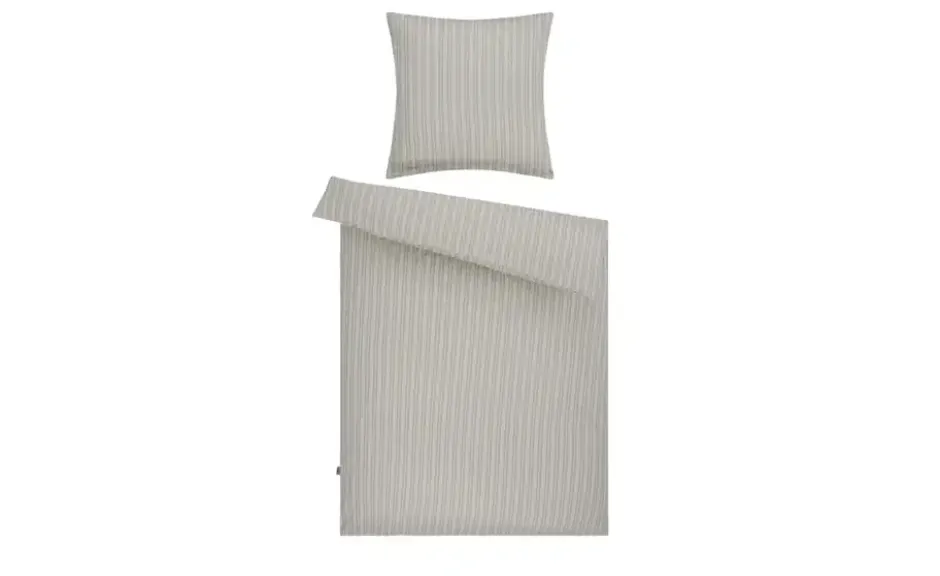 Como Green Satin Wende-Bettwäsche Calm Stripes