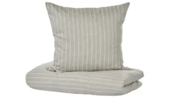 Como Green Satin Wende-Bettwäsche Calm Stripes
