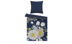 como Satin Wende-Wendebettwäsche Blue Rose