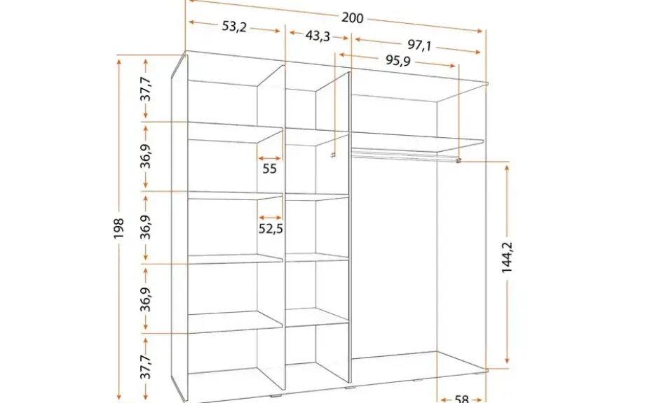 Drehtürenschrank Bari