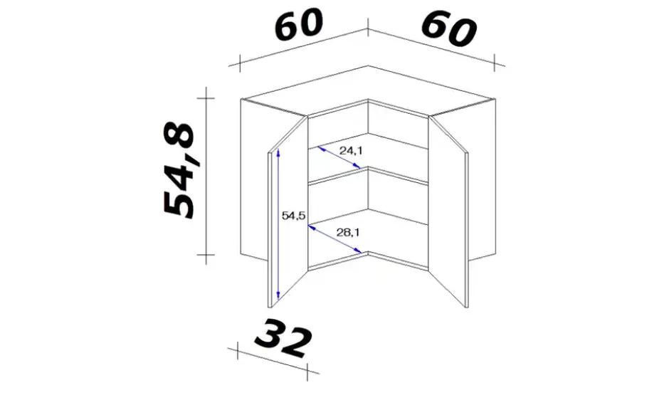 Eck-Hängeschrank Ede