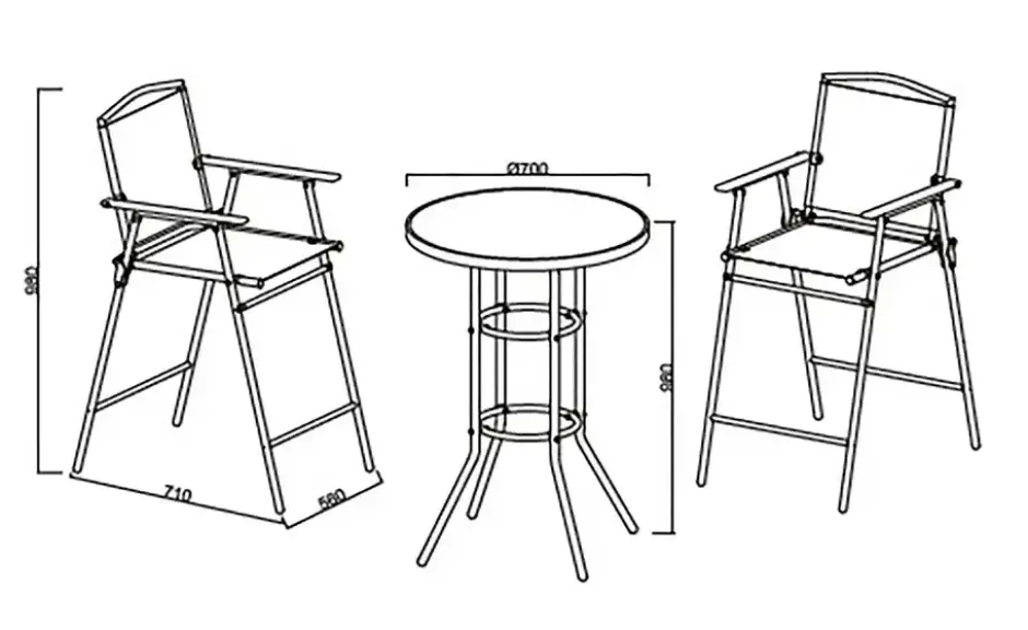 Gartenmöbel 3er-Set
