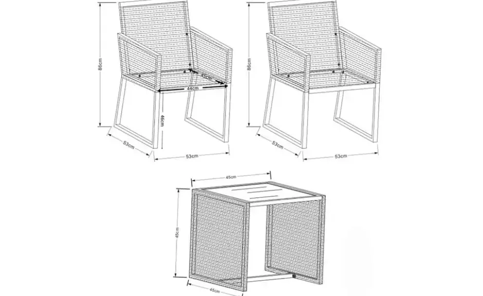Gartenmöbel 3er-Set