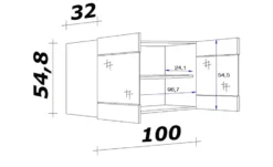 Glas-Hängeschrank Ede