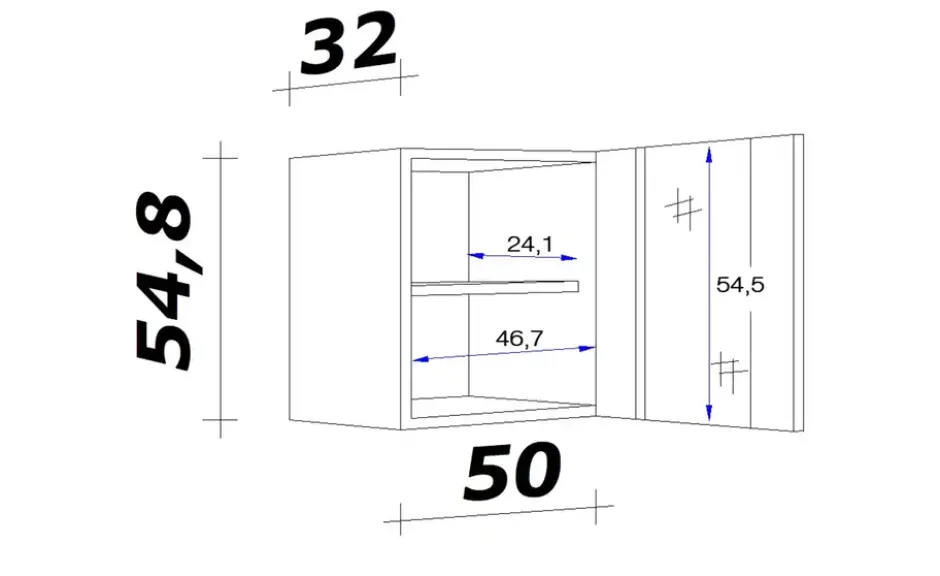 Glas-Hängeschrank Ede