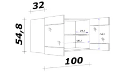 Glas-Hängeschrank Ens
