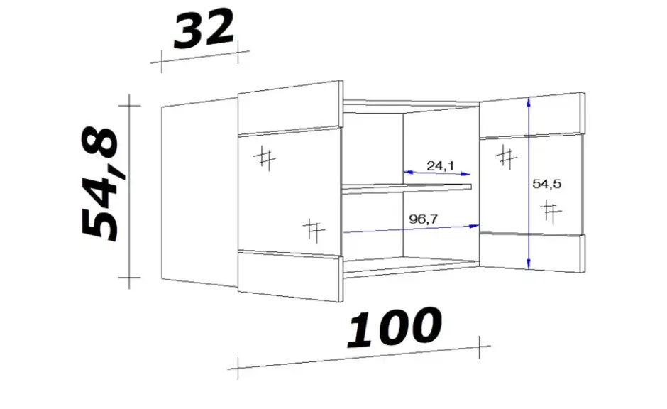 Glas-Hängeschrank Mol
