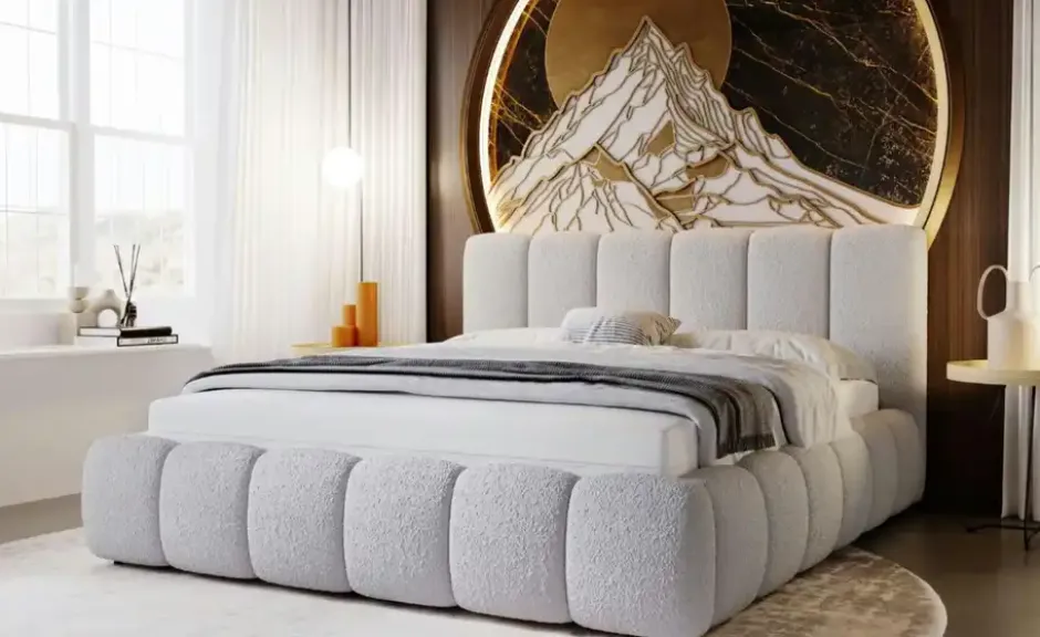 GrainGold Polsterbett Cloud Bouclé-Stoff