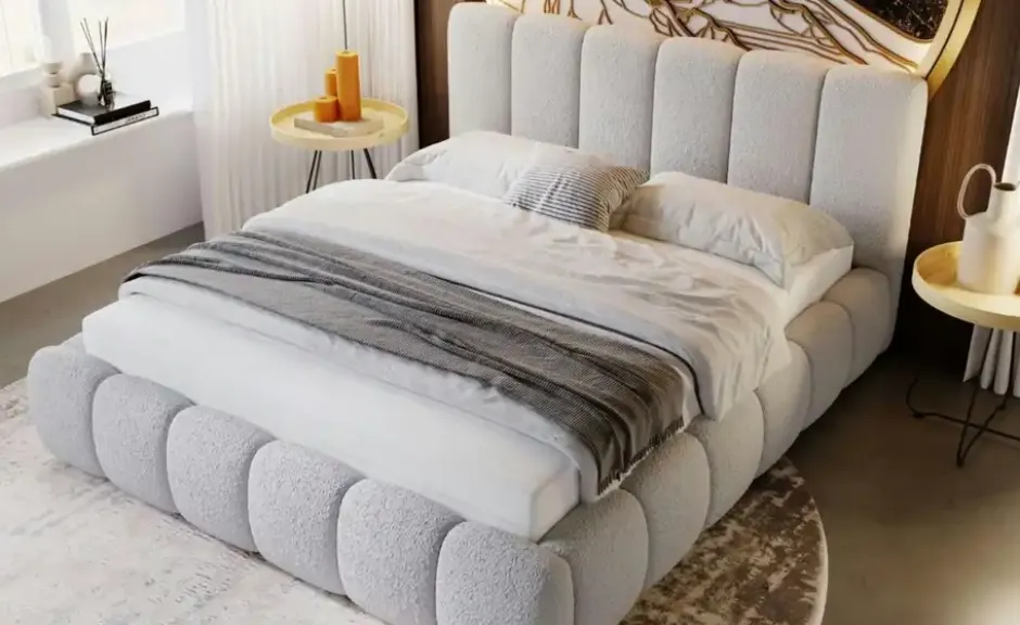 GrainGold Polsterbett Cloud Bouclé-Stoff
