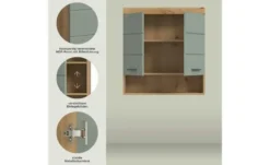 Hängeschrank SCHLOONSEE, Breite 74cm, 2 Türen, 1 offenes Fächer, MDF-Front in verschiedenen Farben erhältlich, Badmöbel, Badschrank, Schrank, Bad Schloonsee