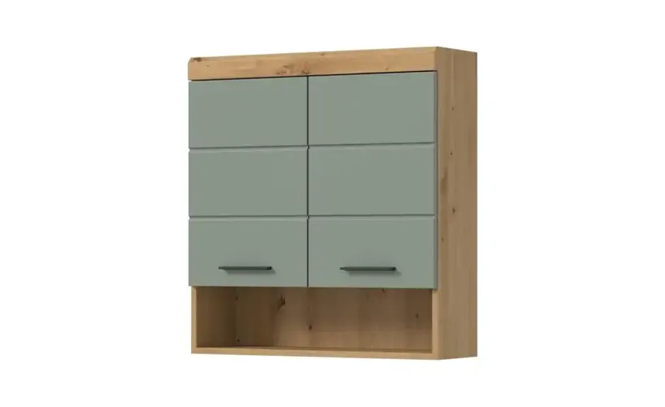Hängeschrank SCHLOONSEE, Breite 74cm, 2 Türen, 1 offenes Fächer, MDF-Front in verschiedenen Farben erhältlich, Badmöbel, Badschrank, Schrank, Bad Schloonsee