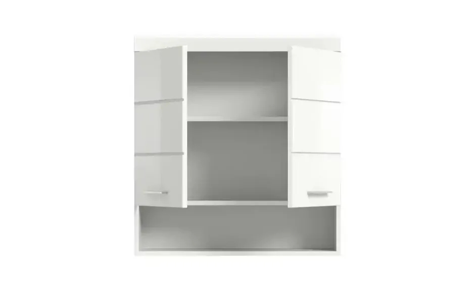 Hängeschrank SCHLOONSEE, Breite 74cm, 2 Türen, 1 offenes Fächer, MDF-Front in verschiedenen Farben erhältlich, Badmöbel, Badschrank, Schrank, Bad Schloonsee
