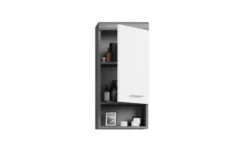 Hängeschrank SCHLOONSEE, Breite 37cm, 1 Tür, 1 offenes Fächer, 1 Einlegeboden, MDF-Front in verschiedenen Farben erhältlich, Badmöbel, Badschrank, Schrank, Bad Schloonsee