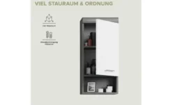 Hängeschrank SCHLOONSEE, Breite 37cm, 1 Tür, 1 offenes Fächer, 1 Einlegeboden, MDF-Front in verschiedenen Farben erhältlich, Badmöbel, Badschrank, Schrank, Bad Schloonsee