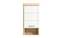 Hängeschrank SCHLOONSEE, Breite 37cm, 1 Tür, 1 offenes Fächer, 1 Einlegeboden, MDF-Front in verschiedenen Farben erhältlich, Badmöbel, Badschrank, Schrank, Bad Schloonsee