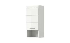 Hängeschrank SCHLOONSEE, Breite 37cm, 1 Tür, 1 offenes Fächer, 1 Einlegeboden, MDF-Front in verschiedenen Farben erhältlich, Badmöbel, Badschrank, Schrank, Bad Schloonsee
