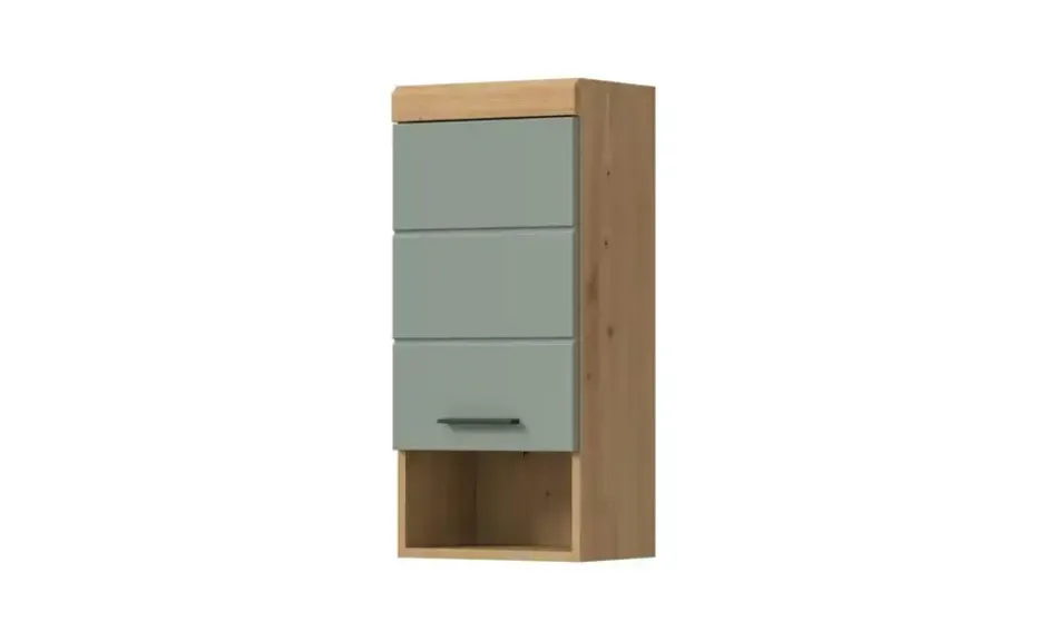 Hängeschrank SCHLOONSEE, Breite 37cm, 1 Tür, 1 offenes Fächer, 1 Einlegeboden, MDF-Front in verschiedenen Farben erhältlich, Badmöbel, Badschrank, Schrank, Bad Schloonsee