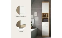 Hochschrank SCHLOONSEE, Breite 37cm, 2 Tür, 1 Schubkasten, 2 offene Fächer, MDF-Front in verschiedenen Farben erhältlich, Badmöbel, Badschrank, Schrank, Bad Schloonsee