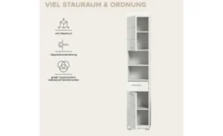 Hochschrank SCHLOONSEE, Breite 37cm, 2 Tür, 1 Schubkasten, 2 offene Fächer, MDF-Front in verschiedenen Farben erhältlich, Badmöbel, Badschrank, Schrank, Bad Schloonsee