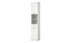 Hochschrank SCHLOONSEE, Breite 37cm, 2 Tür, 1 Schubkasten, 2 offene Fächer, MDF-Front in verschiedenen Farben erhältlich, Badmöbel, Badschrank, Schrank, Bad Schloonsee