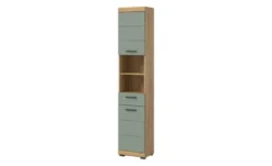 Hochschrank SCHLOONSEE, Breite 37cm, 2 Tür, 1 Schubkasten, 2 offene Fächer, MDF-Front in verschiedenen Farben erhältlich, Badmöbel, Badschrank, Schrank, Bad Schloonsee