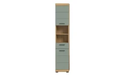 Hochschrank SCHLOONSEE, Breite 37cm, 2 Tür, 1 Schubkasten, 2 offene Fächer, MDF-Front in verschiedenen Farben erhältlich, Badmöbel, Badschrank, Schrank, Bad Schloonsee