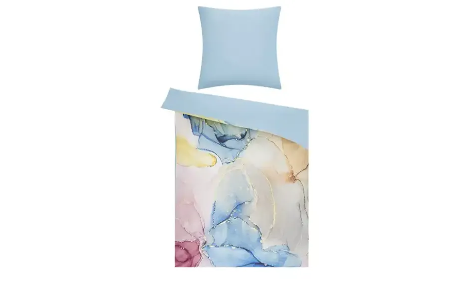 indigo Mako-Satin Wende-Bettwäsche