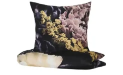 indigo Mako-Satin Wende-Bettwäsche Flowery