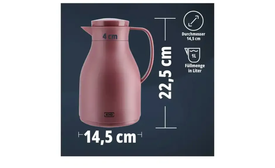 KHG Isolierkanne 1 l rot Anton