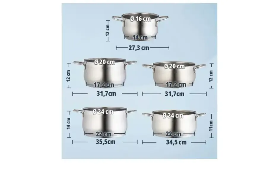 KHG Topfset, 5-teilig Platin