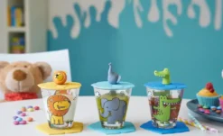 LEONARDO Kinder Trink - Set 9-tlg. Löwe / Krokodil / Elefant Bambini