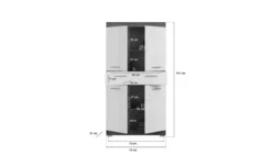 Midischrank SCHLOONSEE, Breite 74cm, 4 Türen, 1 Schubkasten, 4 Fächer, MDF-Front in verschiedenen Farben erhältlich, Badmöbel, Badschrank, Schrank, Bad Schloonsee