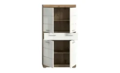 Midischrank SCHLOONSEE, Breite 74cm, 4 Türen, 1 Schubkasten, 4 Fächer, MDF-Front in verschiedenen Farben erhältlich, Badmöbel, Badschrank, Schrank, Bad Schloonsee