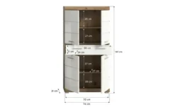 Midischrank SCHLOONSEE, Breite 74cm, 4 Türen, 1 Schubkasten, 4 Fächer, MDF-Front in verschiedenen Farben erhältlich, Badmöbel, Badschrank, Schrank, Bad Schloonsee