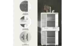 Midischrank SCHLOONSEE, Breite 74cm, 4 Türen, 1 Schubkasten, 4 Fächer, MDF-Front in verschiedenen Farben erhältlich, Badmöbel, Badschrank, Schrank, Bad Schloonsee