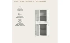 Midischrank SCHLOONSEE, Breite 74cm, 4 Türen, 1 Schubkasten, 4 Fächer, MDF-Front in verschiedenen Farben erhältlich, Badmöbel, Badschrank, Schrank, Bad Schloonsee