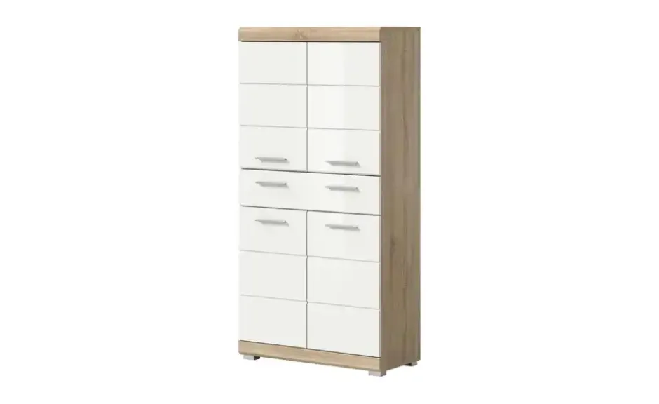Midischrank SCHLOONSEE, Breite 74cm, 4 Türen, 1 Schubkasten, 4 Fächer, MDF-Front in verschiedenen Farben erhältlich, Badmöbel, Badschrank, Schrank, Bad Schloonsee