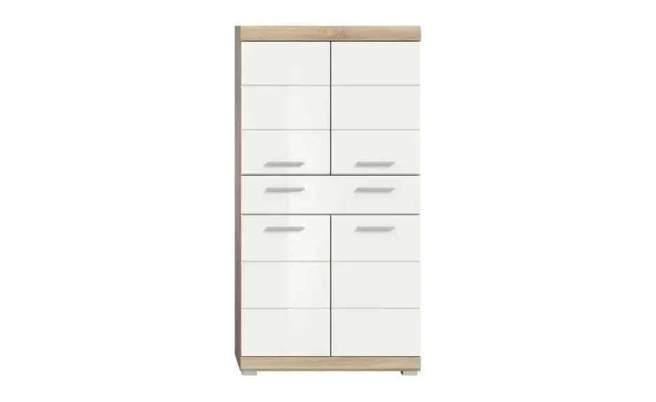 Midischrank SCHLOONSEE, Breite 74cm, 4 Türen, 1 Schubkasten, 4 Fächer, MDF-Front in verschiedenen Farben erhältlich, Badmöbel, Badschrank, Schrank, Bad Schloonsee