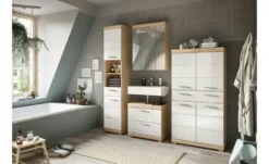 Midischrank SCHLOONSEE, Breite 74cm, 4 Türen, 1 Schubkasten, 4 Fächer, MDF-Front in verschiedenen Farben erhältlich, Badmöbel, Badschrank, Schrank, Bad Schloonsee