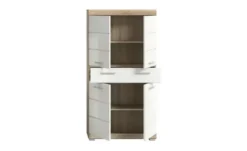 Midischrank SCHLOONSEE, Breite 74cm, 4 Türen, 1 Schubkasten, 4 Fächer, MDF-Front in verschiedenen Farben erhältlich, Badmöbel, Badschrank, Schrank, Bad Schloonsee
